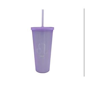 Modern Expressions Zodiac Tumbler/ Straw  22 fl oz Leo BPA Free  Purple  8" Ta